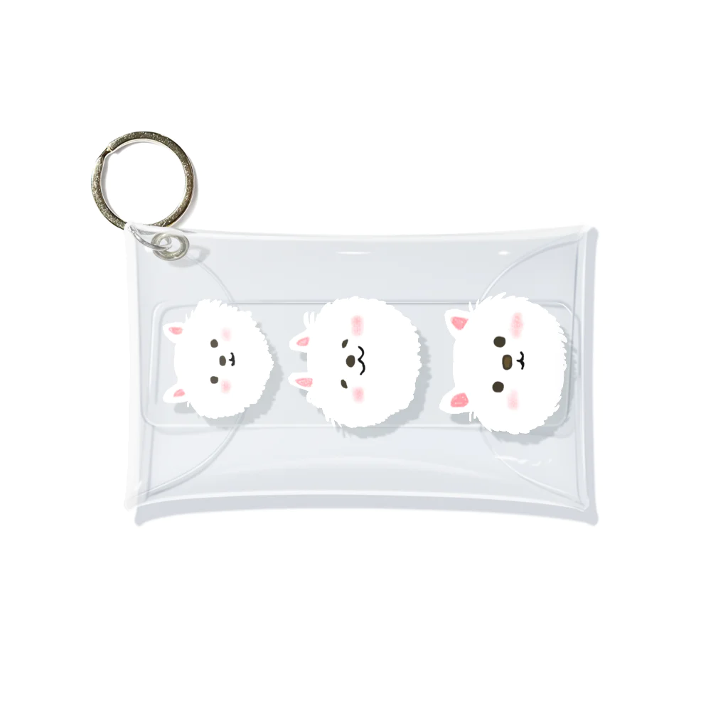 しろねこまんじゅうshopの3匹のすぴっつ Mini Clear Multipurpose Case