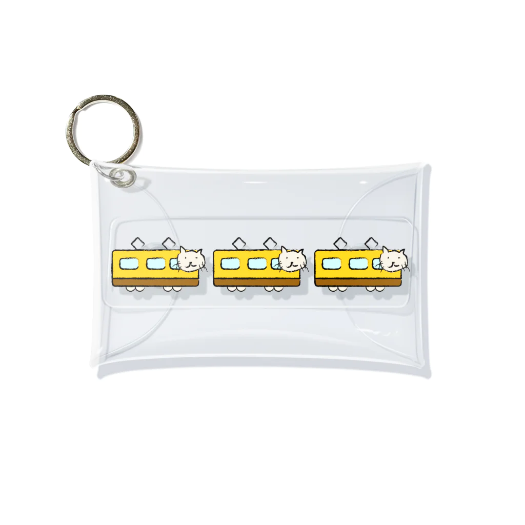 ネコのムニエルのネコのムニエルさん×電車 Mini Clear Multipurpose Case