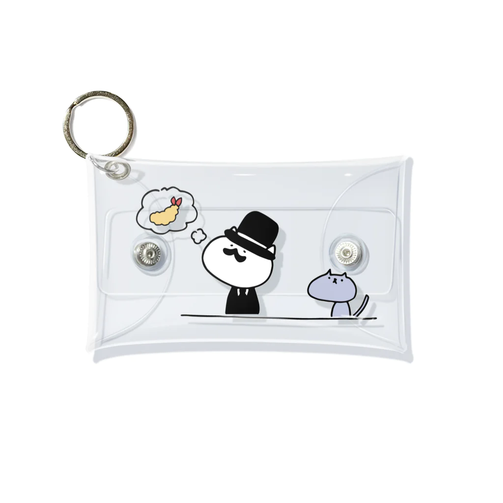 nyakamoの Gentleman cat is thinking about EBIFURAI Mini Clear Multipurpose Case