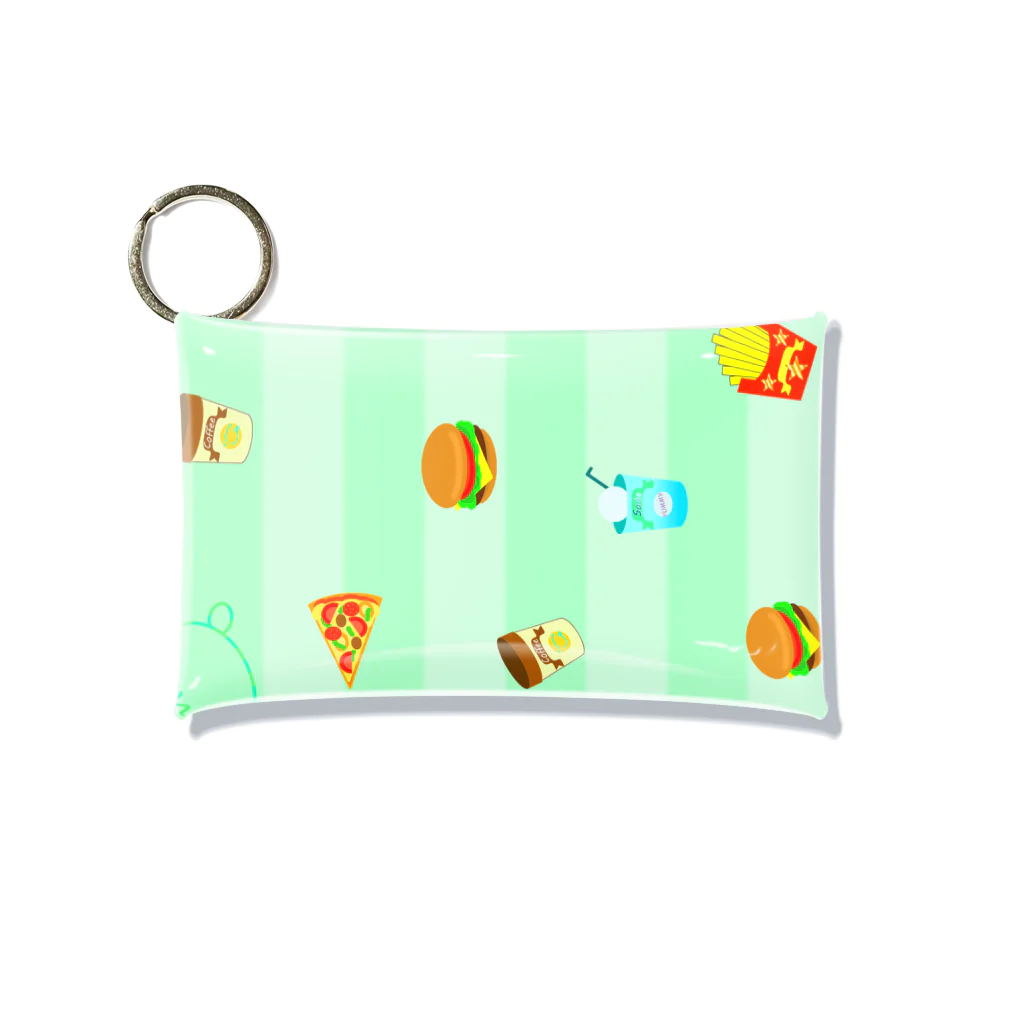 Yokokkoの店のYUMMY!!!(ストライプ） Mini Clear Multipurpose Case