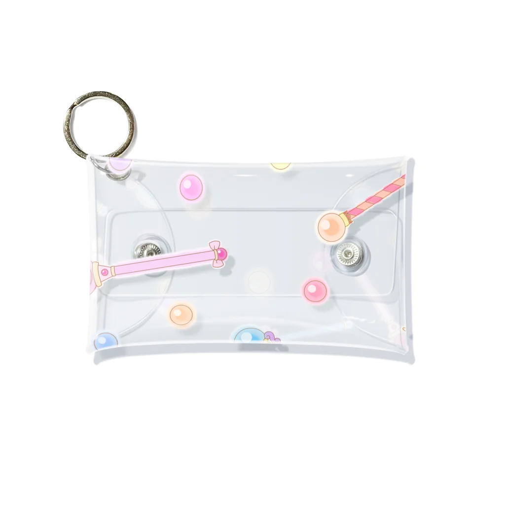 プリズモリイの箱の魔法少女のゆめかわステッキ&パステルカラーの魔法玉石 Mini Clear Multipurpose Case