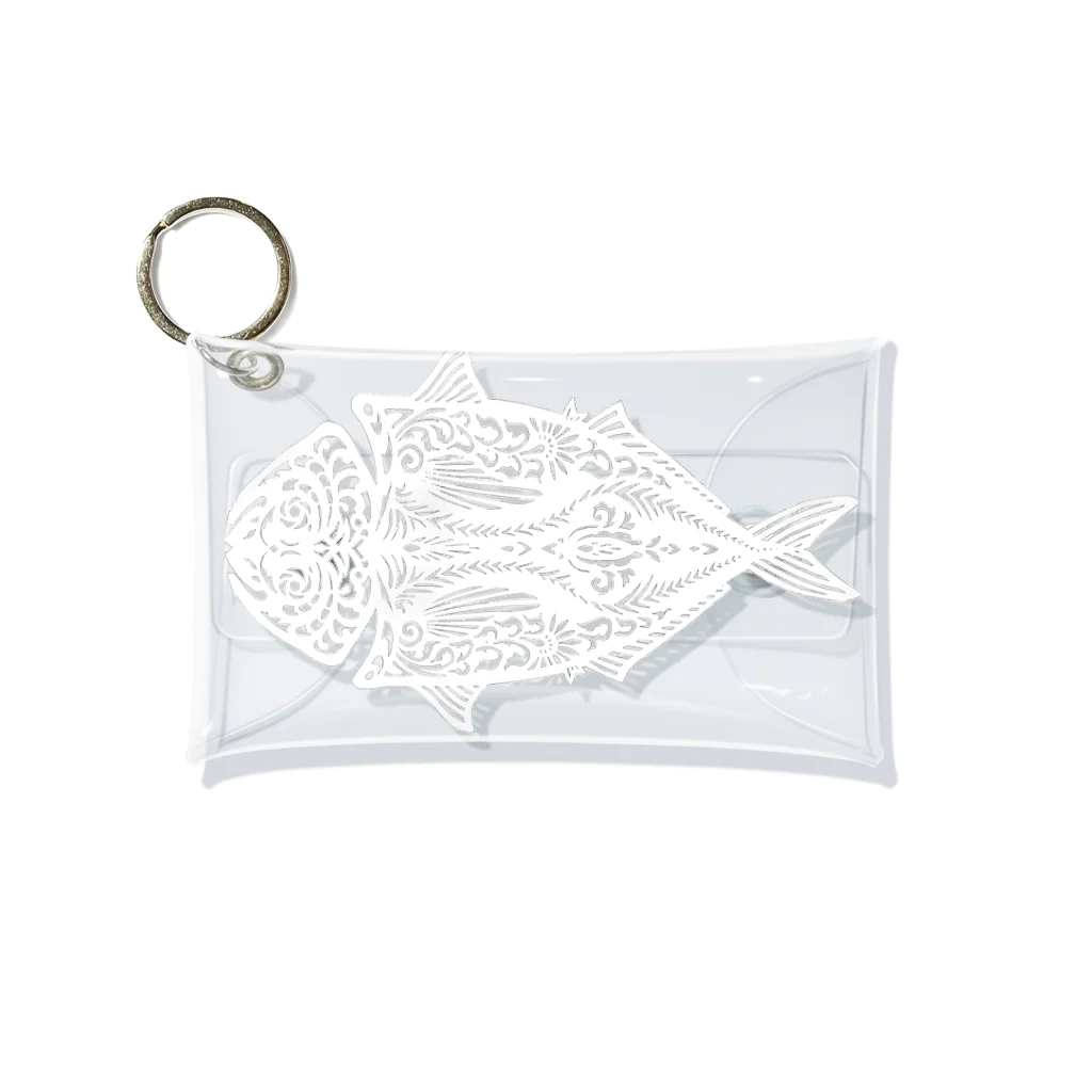 アジのヒラキ@切り絵の白アジのヒラキ Mini Clear Multipurpose Case