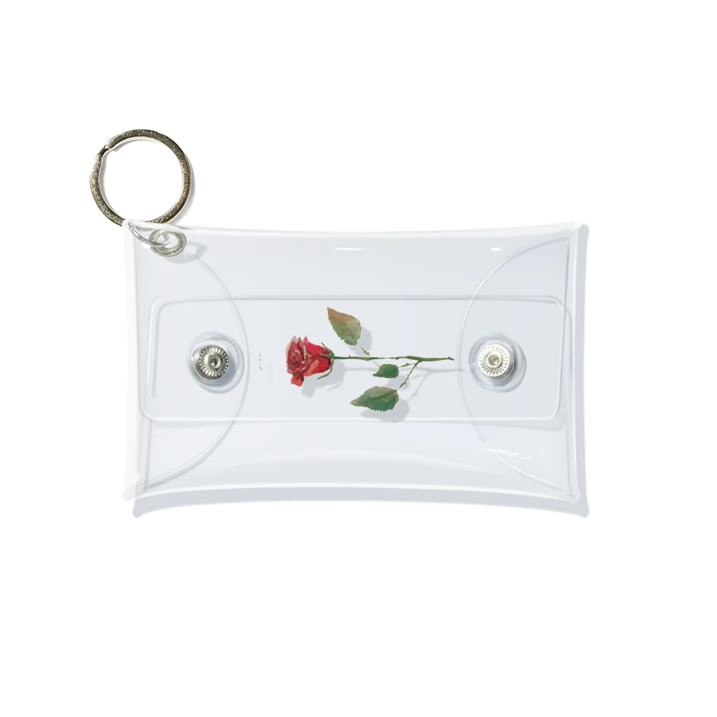 おにし（on）のみずみずしいいきもの〈薔薇〉 Mini Clear Multipurpose Case