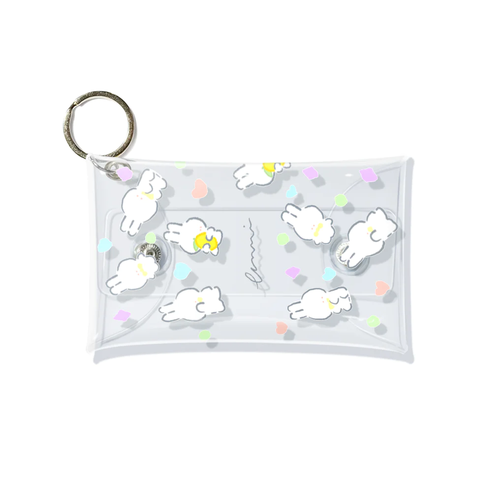 ふきげんなうさぎ🐰のふきげんなうさぎ(総柄) Mini Clear Multipurpose Case