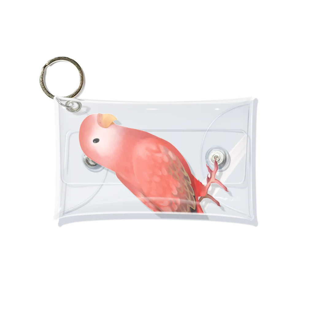 まめるりはことりのアキクサインコ　ピンク【まめるりはことり】 Mini Clear Multipurpose Case