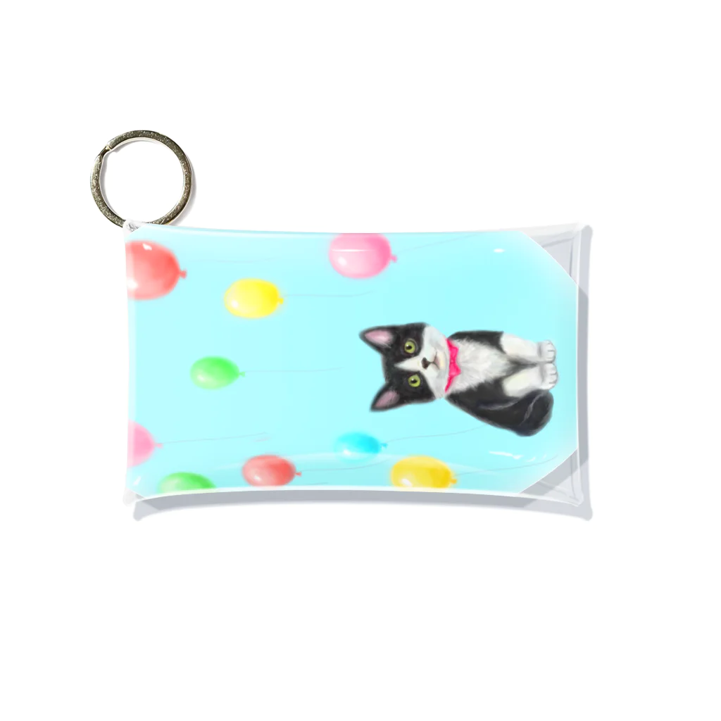 Ａｔｅｌｉｅｒ　Ｈｅｕｒｅｕｘの～Dream～ハチワレ子猫ちゃんと風船 Mini Clear Multipurpose Case