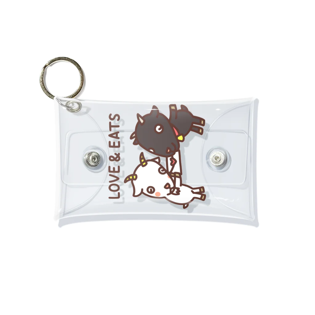 ミックスじゅーちゅの白黒ヤギさん LOVE & EATS Mini Clear Multipurpose Case