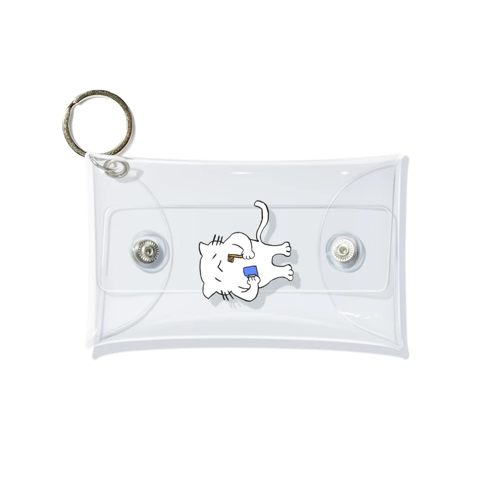 kisyaの歯みがきするねこ Mini Clear Multipurpose Case