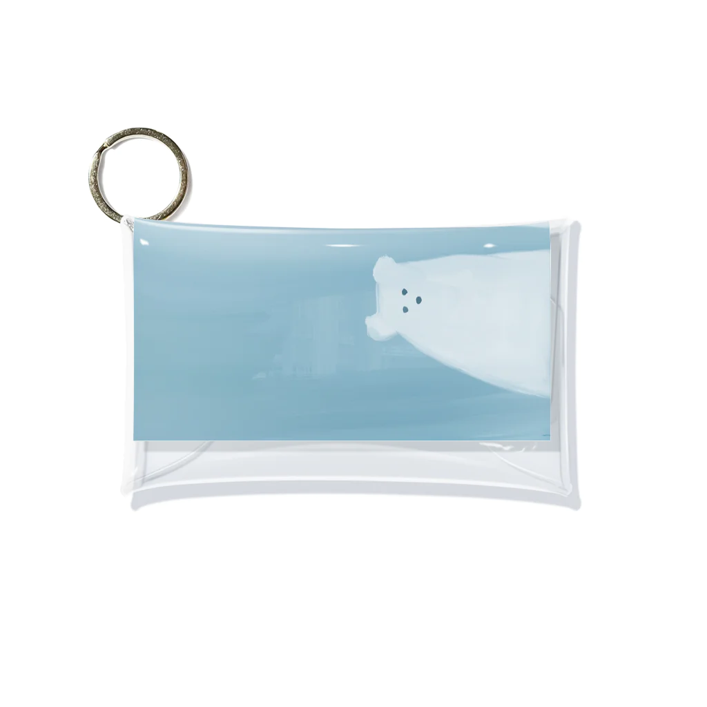 ___obakeのかがみのなかのポーラーベア Mini Clear Multipurpose Case