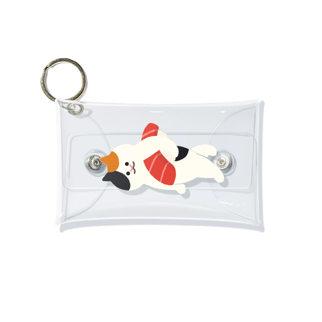 SUIMINグッズのお店のまぐろの握り寿司を自慢げに運ぶねこ Mini Clear Multipurpose Case