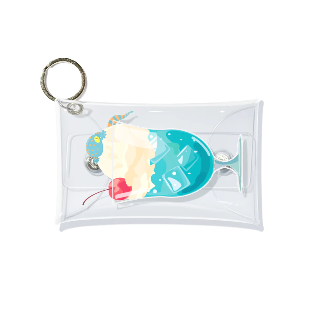 はんごう水産のトッケイヤモリ×クリームソーダ Mini Clear Multipurpose Case