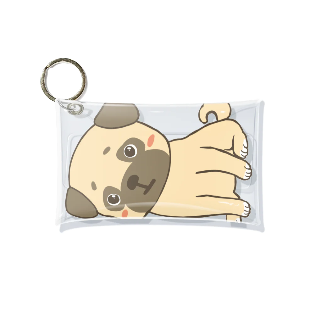 ばんぶーrashiのグッズたちの首をかしげるパグ Mini Clear Multipurpose Case