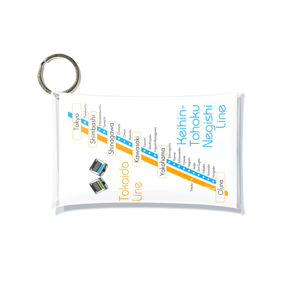 秋月のおみせの東海道線&京浜東北線路線図グッズ ミニクリアマルチケース