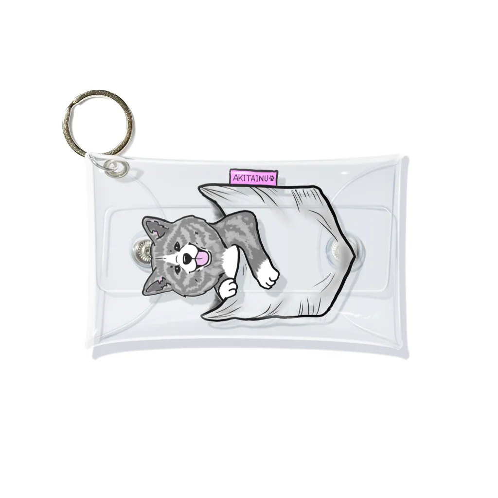 春風工房の秋田犬がポケットイン！虎 Mini Clear Multipurpose Case