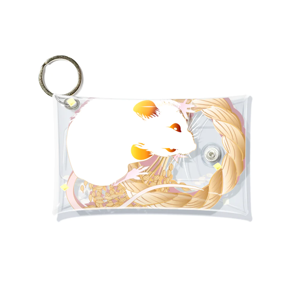 Mika ＠hammytouchの《goods-01》40_福白ねずみ Mini Clear Multipurpose Case