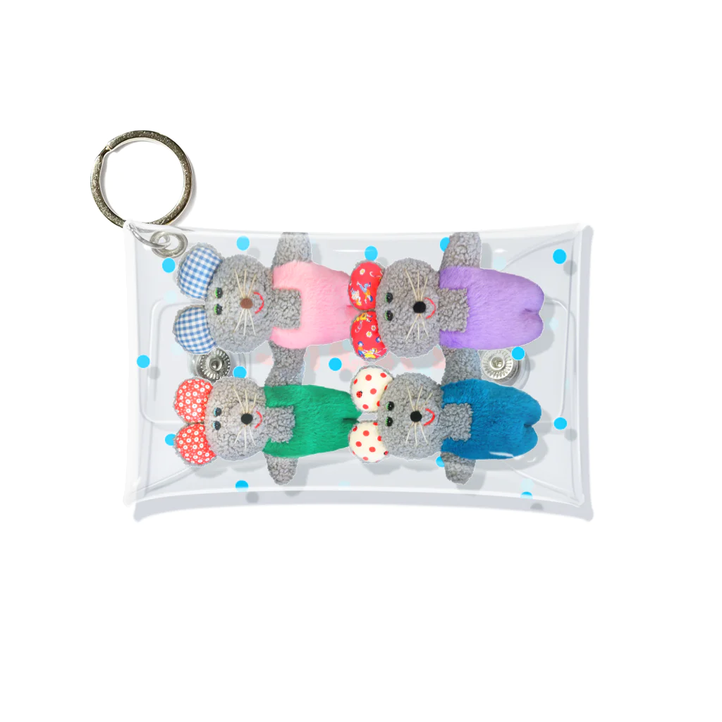 むにゅの水玉つりずぼんず Mini Clear Multipurpose Case