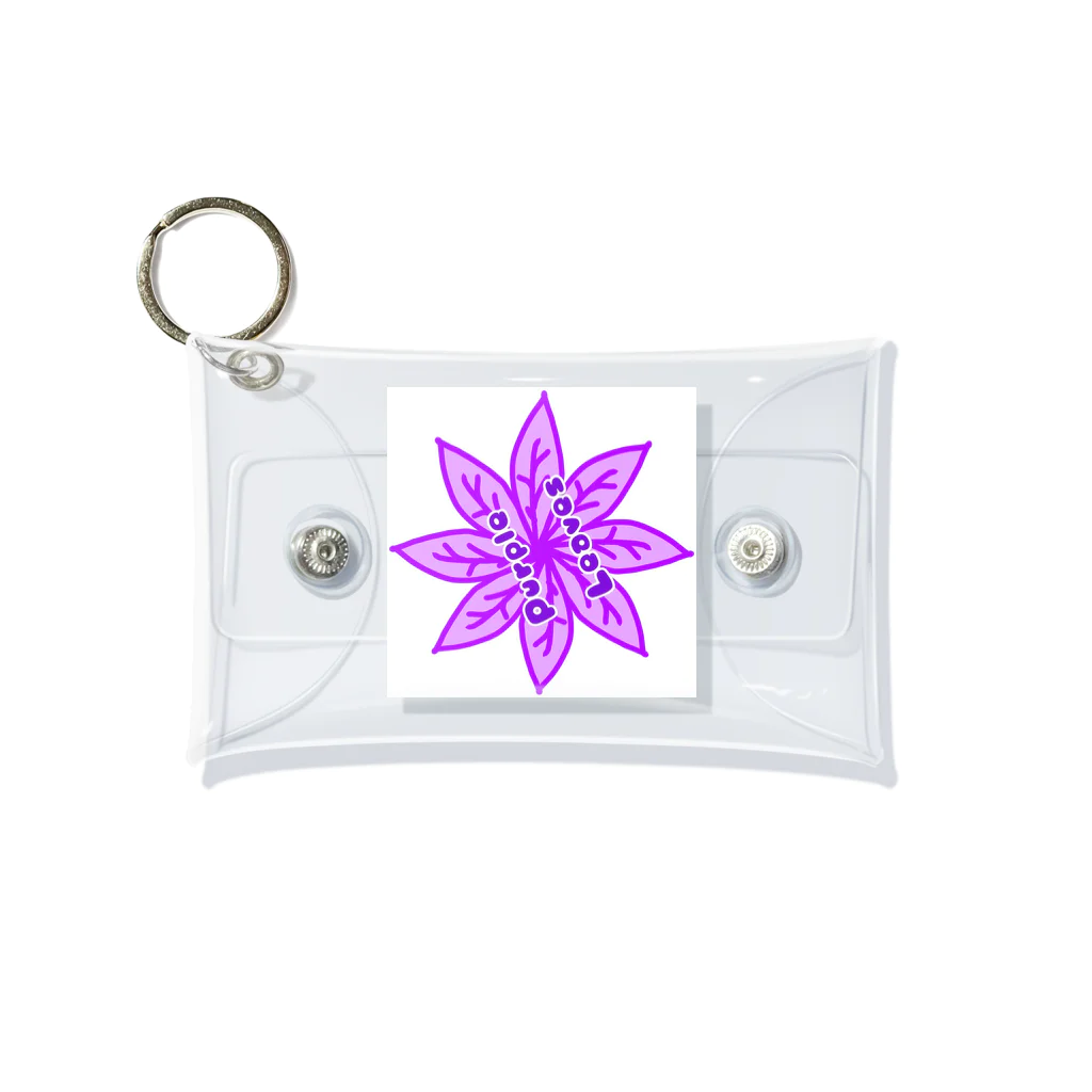 HAKOCHINのPurple Leaves Mini Clear Multipurpose Case