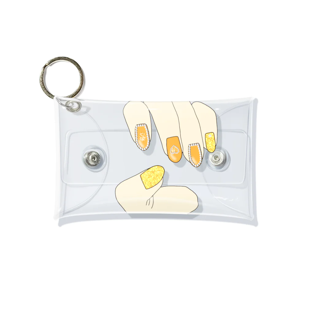 みかんの実のアクスタケース きらきらネイル orange Mini Clear Multipurpose Case