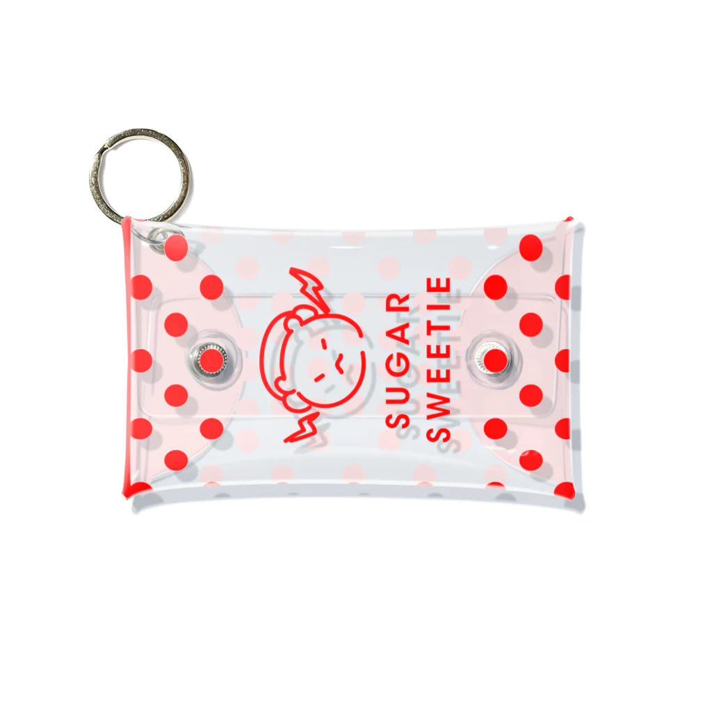 Sugar Sweetie Storeのkumaneko multi clear case dot RED ミニクリアマルチケース