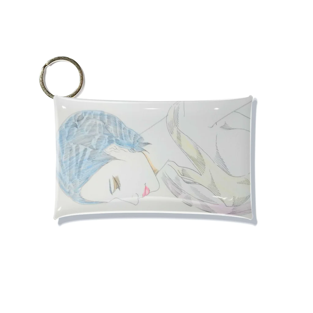 私ノ私　の美人画series 青髪 Mini Clear Multipurpose Case