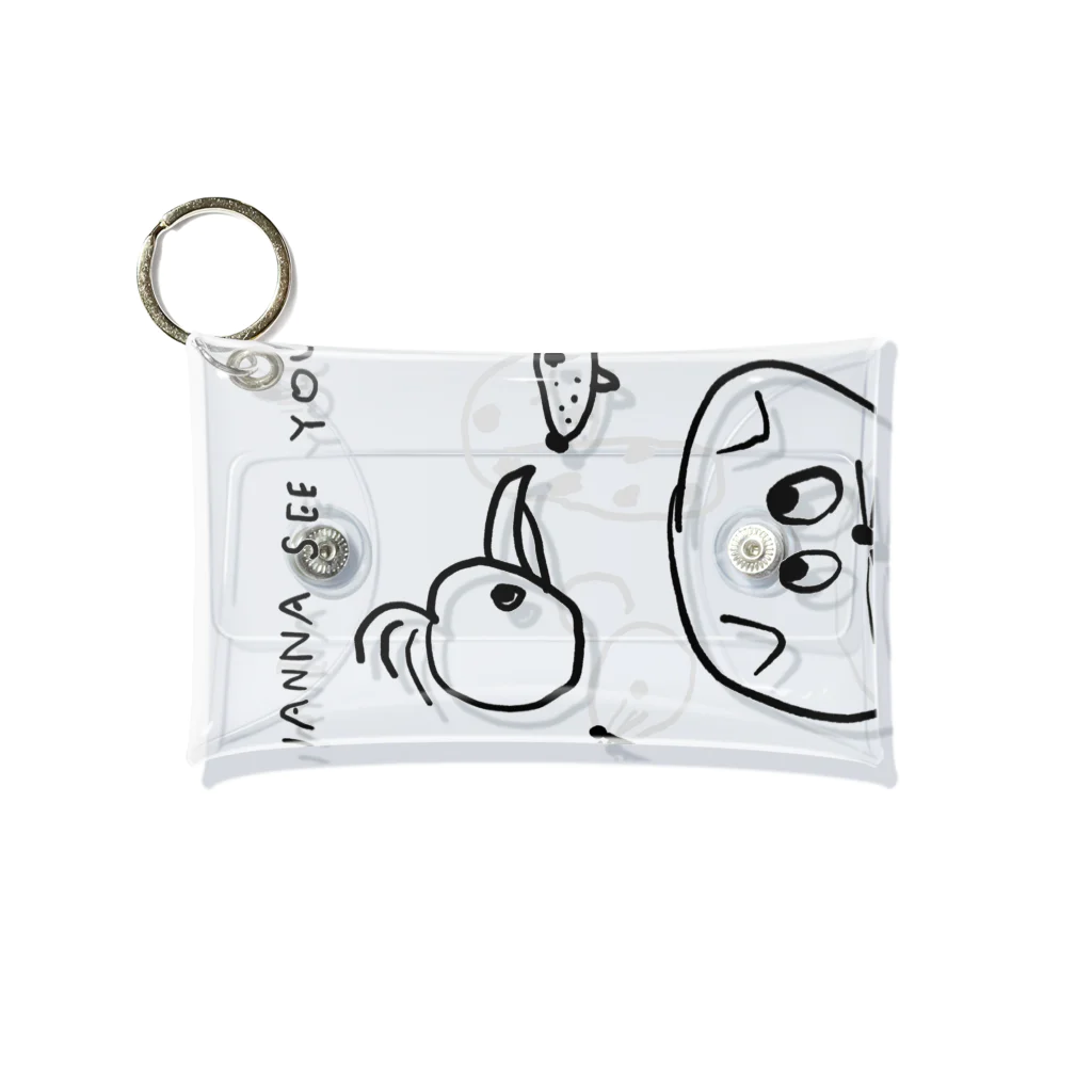 MIYAGI CHIKA suzuri-shopの思い浮かべるねこ Mini Clear Multipurpose Case