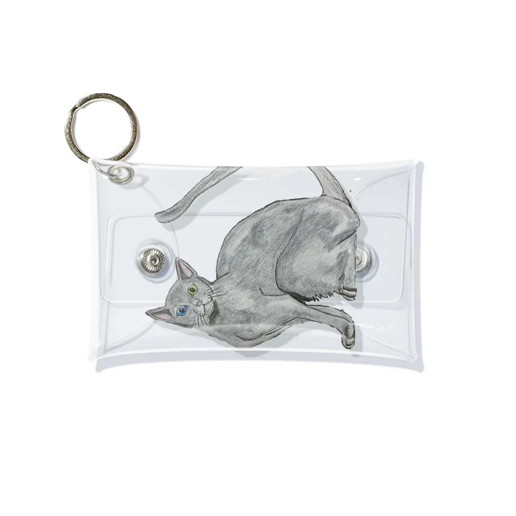 Coshi-Mild-Wildの猫_ロシアンブルー Mini Clear Multipurpose Case