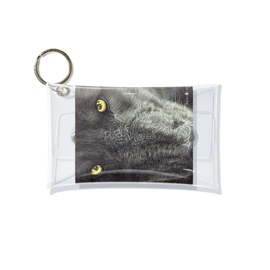 アラスカ野生動物画家きむらけいのBLACK WOLF Mini Clear Multipurpose Case