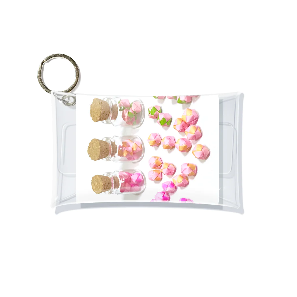 sayacaハンドメイドショップのおりがみサイコロの瓶詰め【桜】 Mini Clear Multipurpose Case