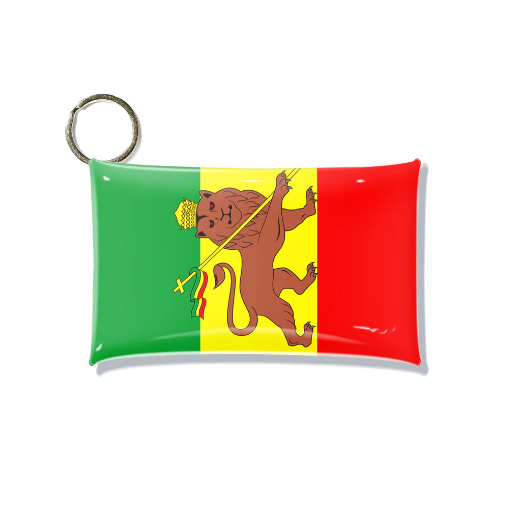 DRIPPEDのRASTAFARI LION FLAG-エチオピア帝国の国旗- Tシャツ ミニクリアマルチケース