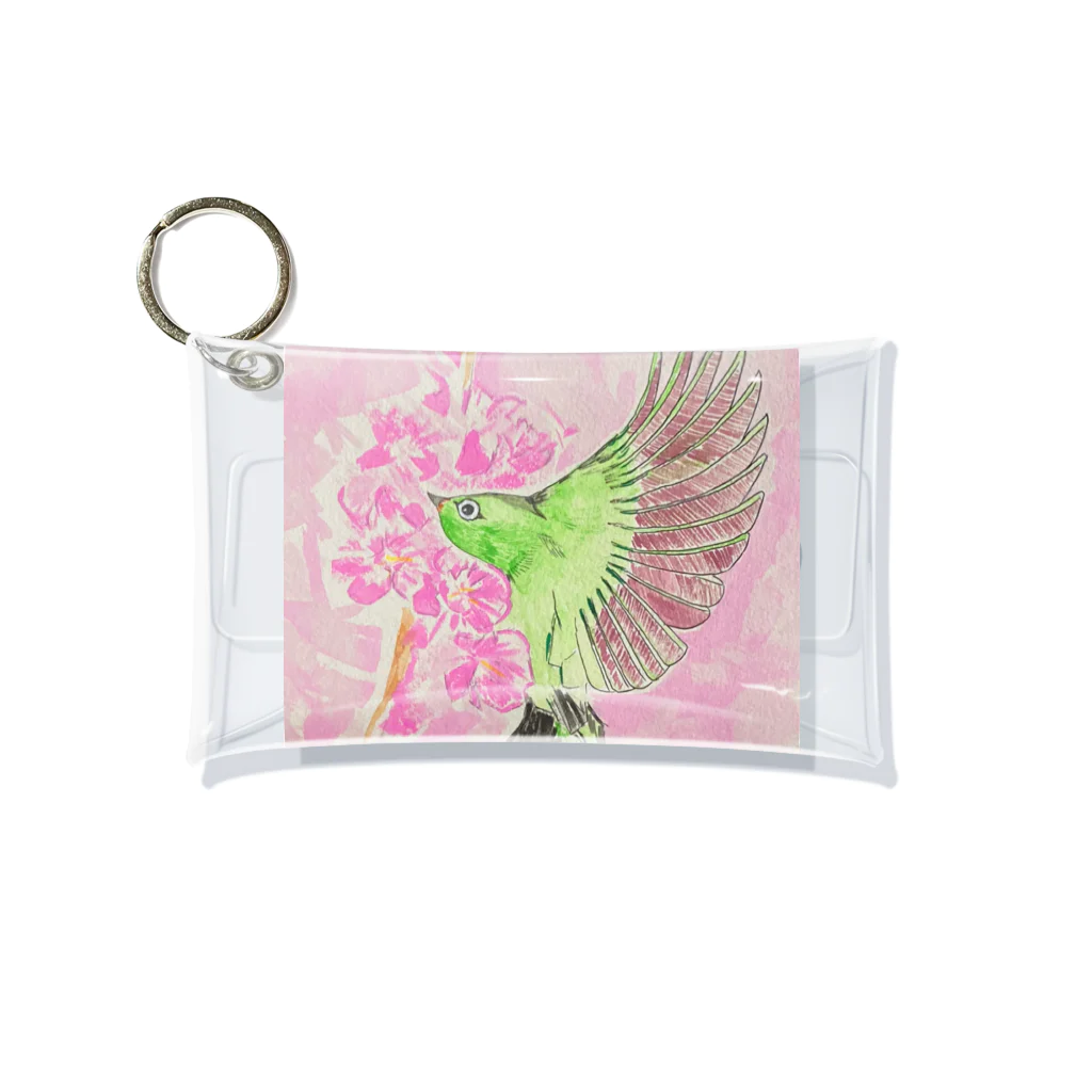 Coshi-Mild-Wildのメジロさん with 桜_3 Mini Clear Multipurpose Case