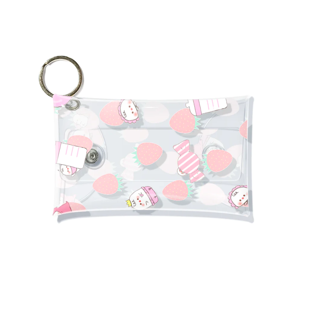 ちゅんすけ（ ●e● ）の苺柄babyちゅんすけ Mini Clear Multipurpose Case