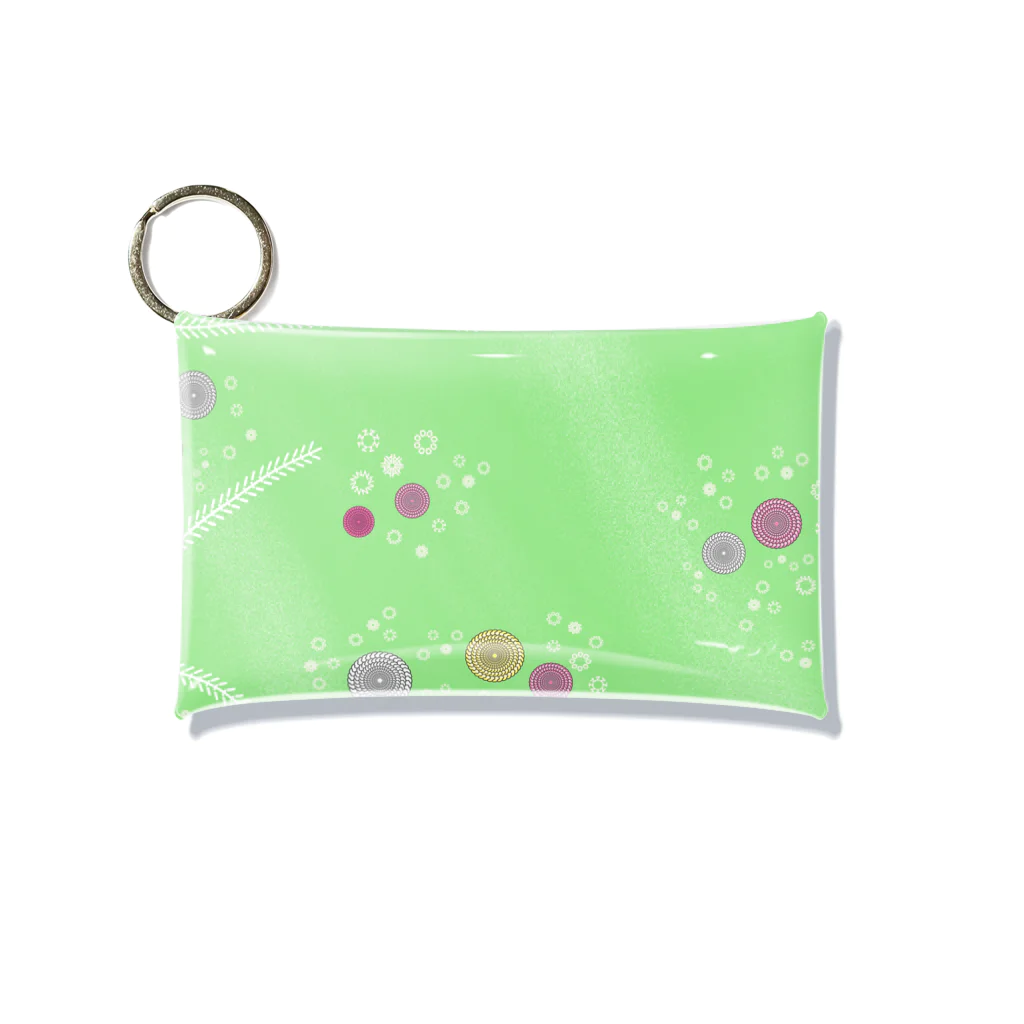 謎はないけど謎解き好きのお店の謎柄の和風グッズA（若緑） / Japanese style goods A inspired by escape room (Light green) Mini Clear Multipurpose Case