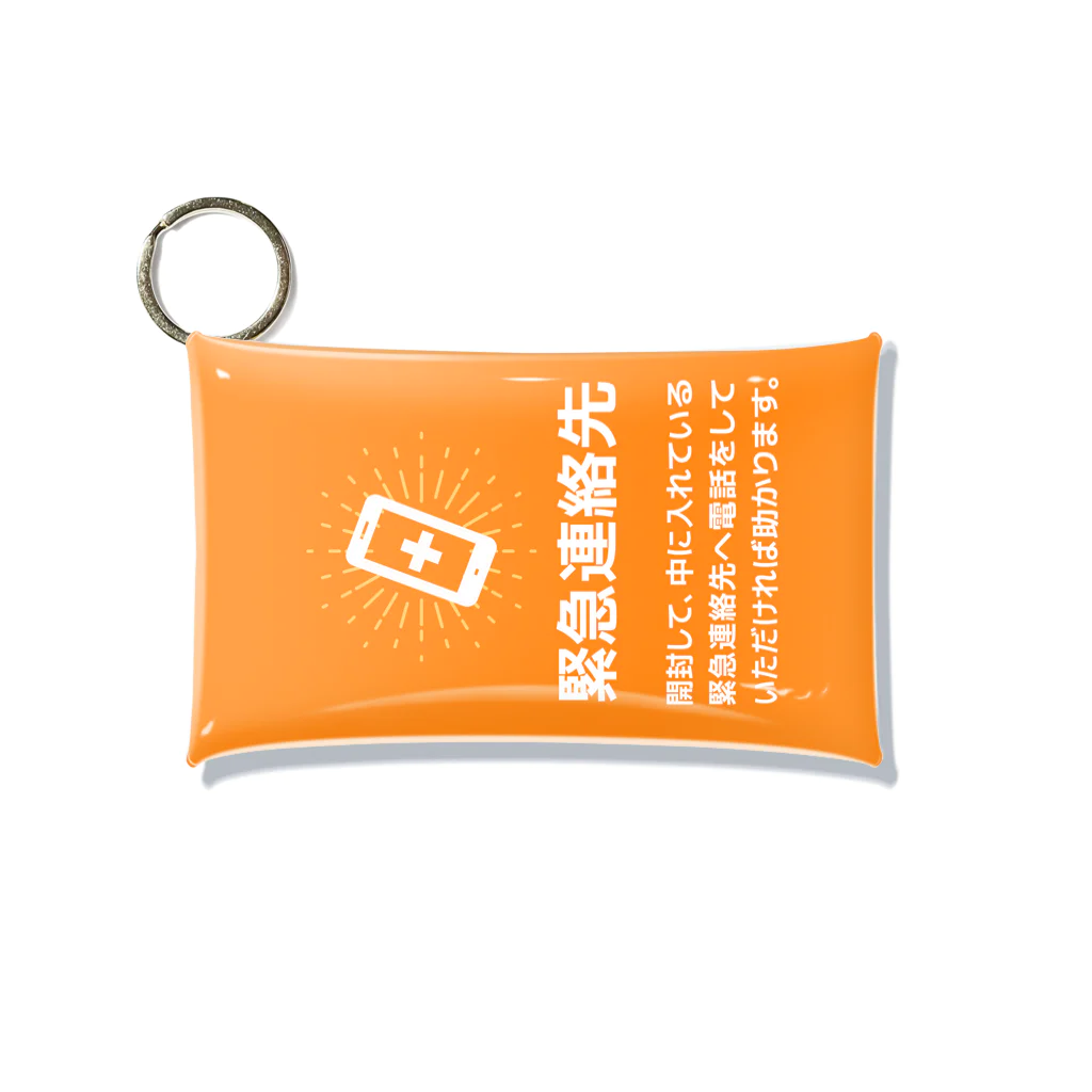 SANKAKU DESIGN STOREの緊急連絡先メモ入れ。 modern orange Mini Clear Multipurpose Case