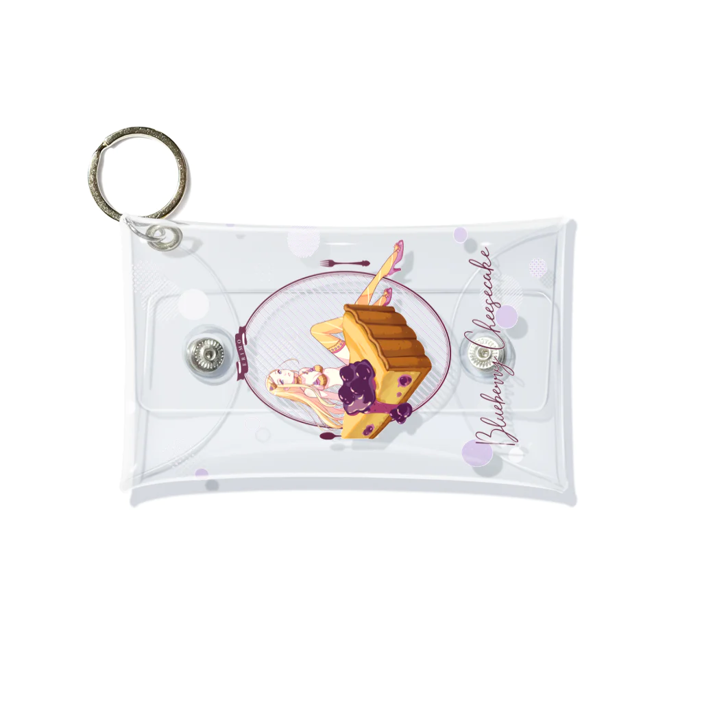 ERIMO–WORKSのSweets Lingerie mini clear multi case "Blueberry cheese cake"  Mini Clear Multipurpose Case