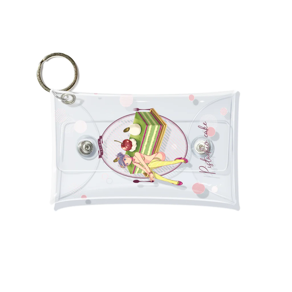 ERIMO–WORKSのSweets Lingerie mini clear multi case "Pistachio cake"  ミニクリアマルチケース