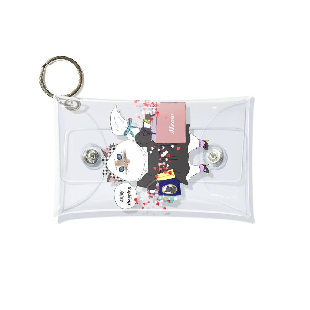 fupifupiのshopping ネコチャン Mini Clear Multipurpose Case