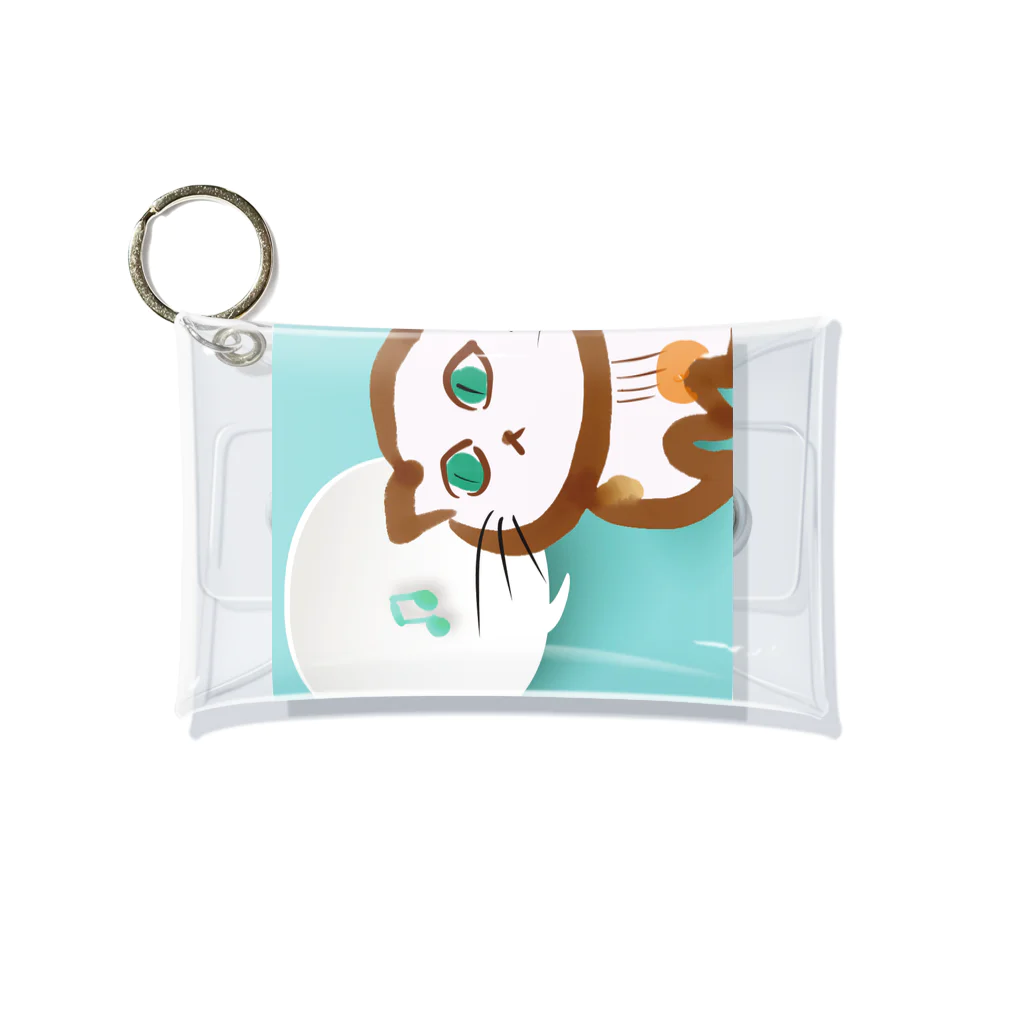 myssimoのねこぎちゃん　～ギター柄の猫～ Mini Clear Multipurpose Case