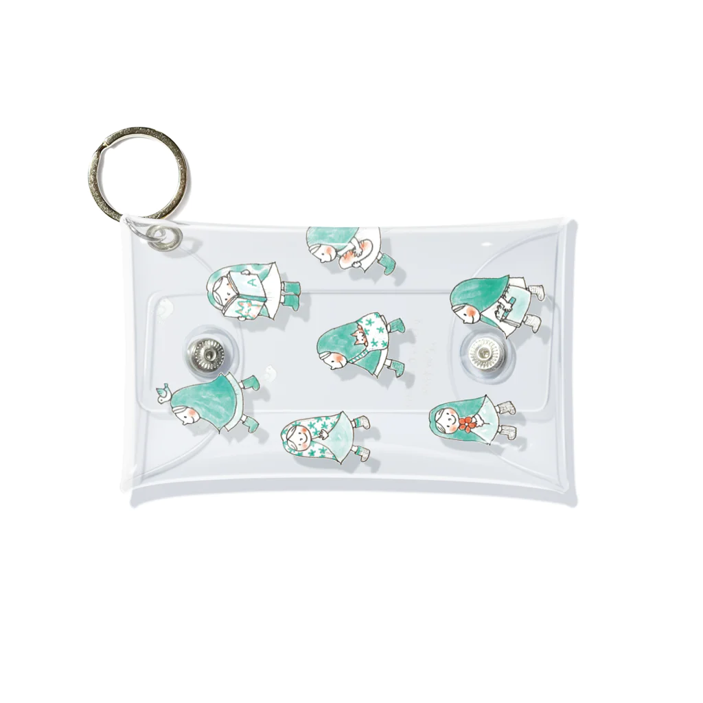 illustration akko shopのお散歩ずきんGreen Mini Clear Multipurpose Case