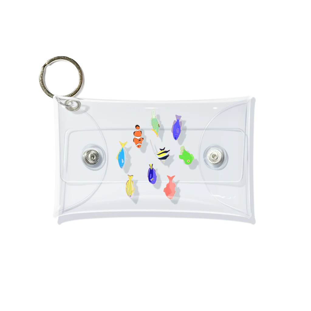 ハナのお店のカラフルな魚たち Mini Clear Multipurpose Case