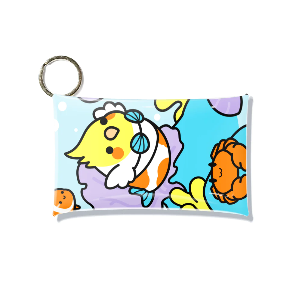 Cody the LovebirdのChubby Bird サンゴ礁を守ろう！　オカメインコと海のお友達 Mini Clear Multipurpose Case