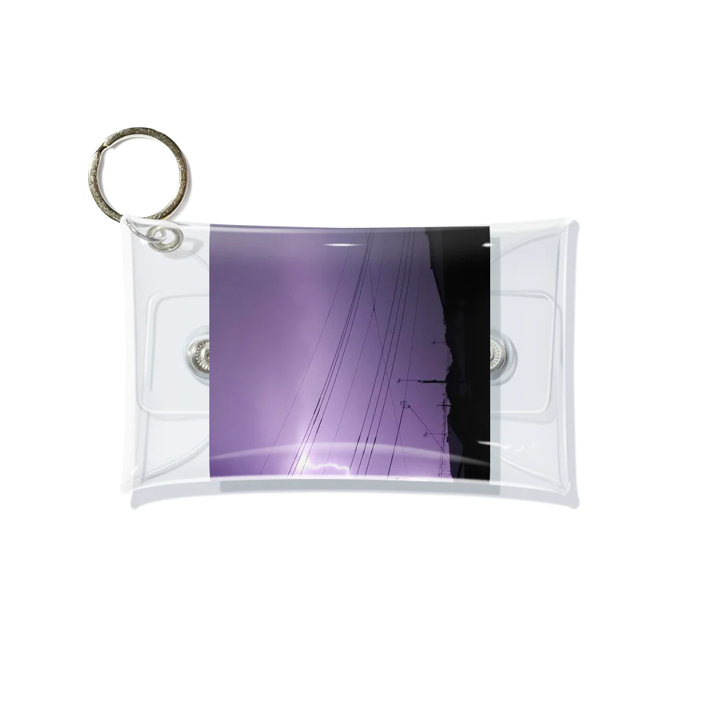 BLACK LOTUS(推し→)❀*ﾟ@病みくろ@ひーちゃんの紫色の雷 Mini Clear Multipurpose Case