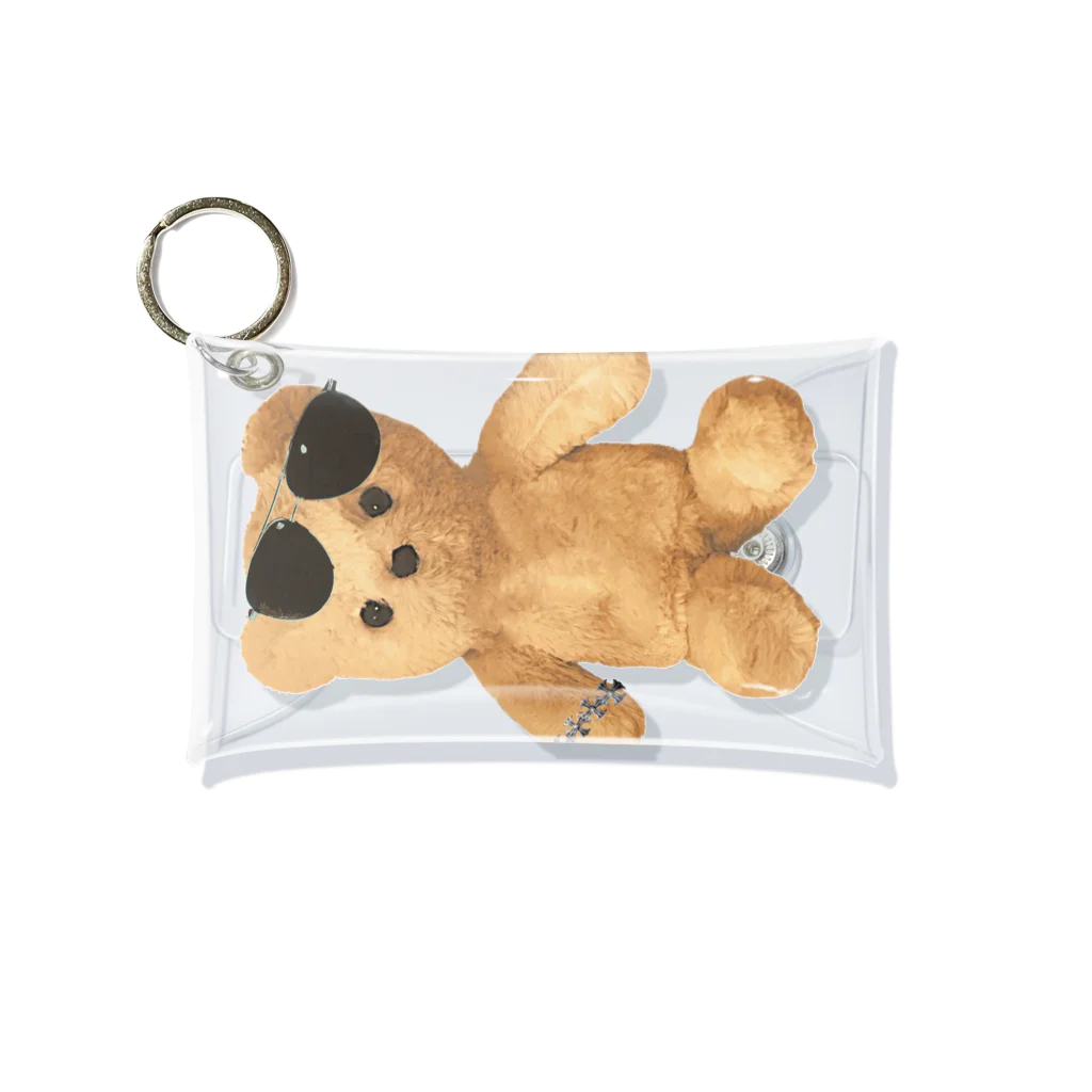 💜Salon de Lucia💜のTeddy with Glasses Mini Clear Multipurpose Case