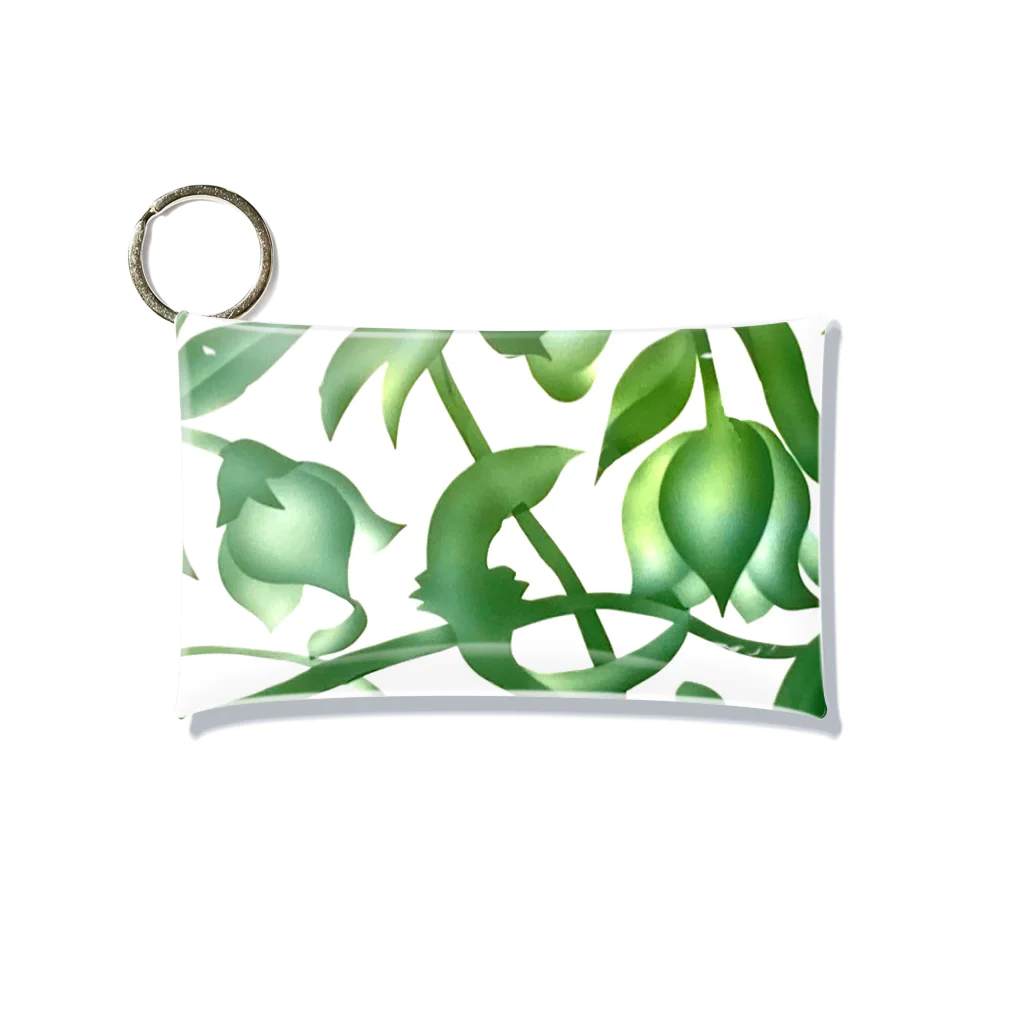 glass.saoriのgreen flowers 緑の花唐草 Mini Clear Multipurpose Case