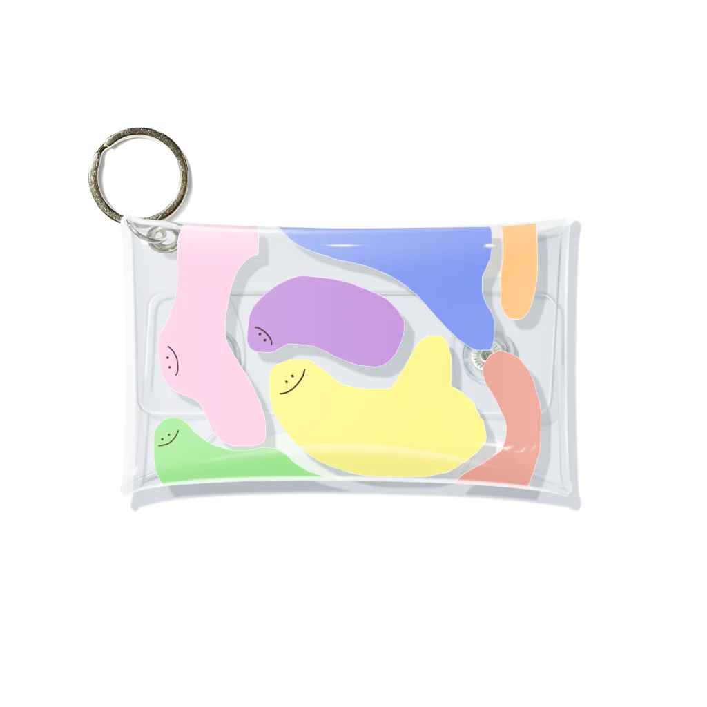 くまっと☺︎イラストのカラフルすらいむ🌈 Mini Clear Multipurpose Case