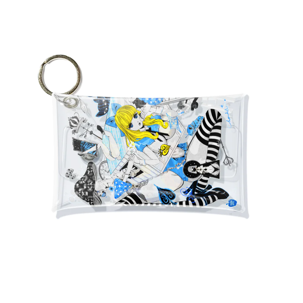 loveclonesのWEARHOUSE 家を着る少女とウサギ人形のマッドポップ Mini Clear Multipurpose Case