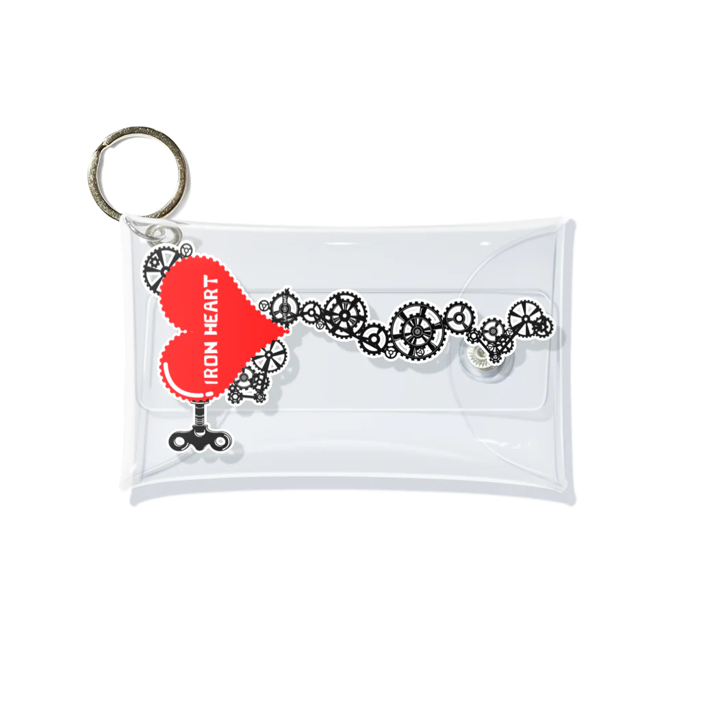 Cɐkeccooのiron heart(鉄の心臓)赤 Mini Clear Multipurpose Case