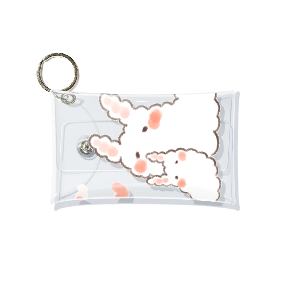 K.momokoのうさうし親子(うさぎのウミウシ) Mini Clear Multipurpose Case