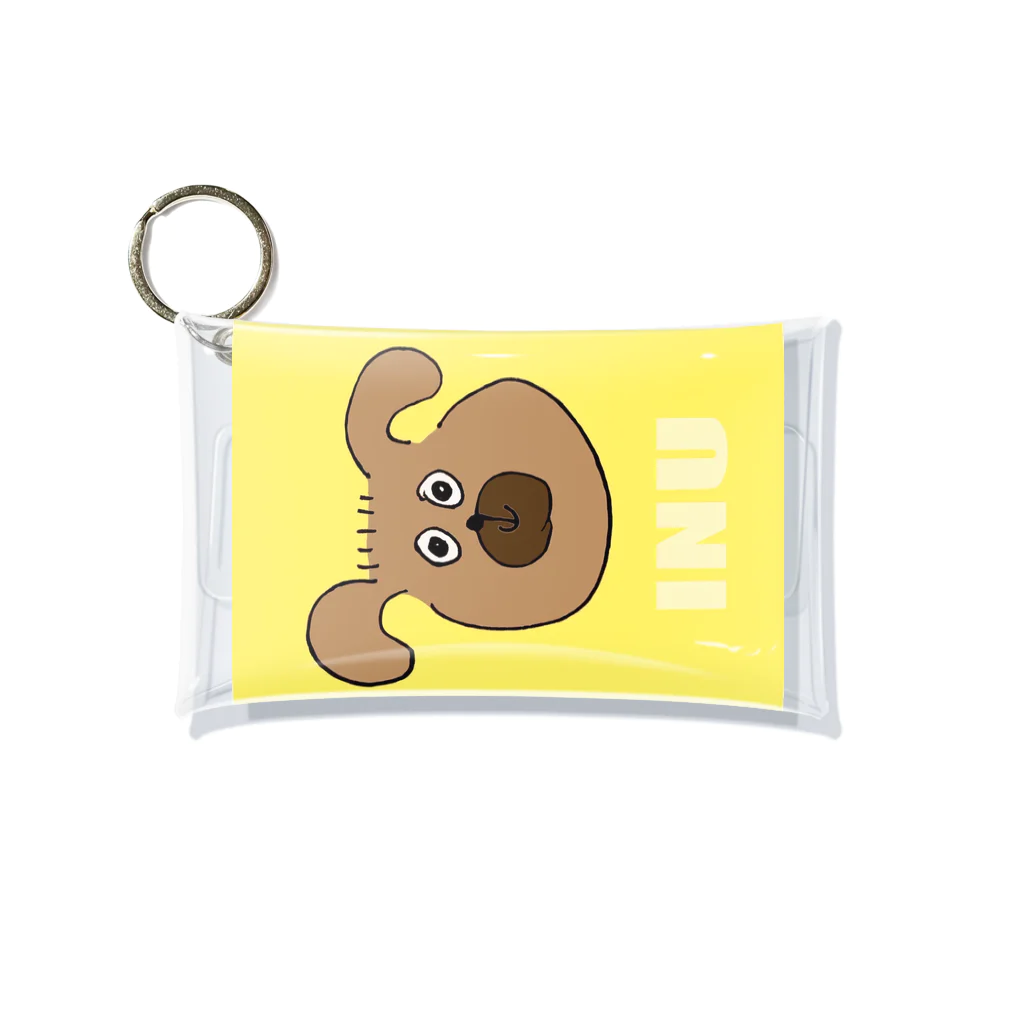 inuのinu yellow Mini Clear Multipurpose Case