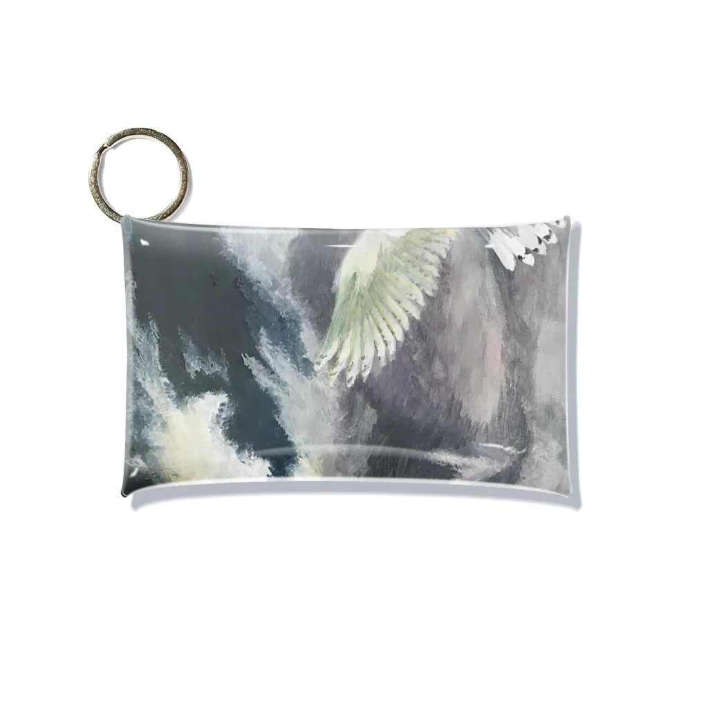 ギャラリー縁の夜空に飛ぶ梟　-An owl flying in the night sky- Mini Clear Multipurpose Case