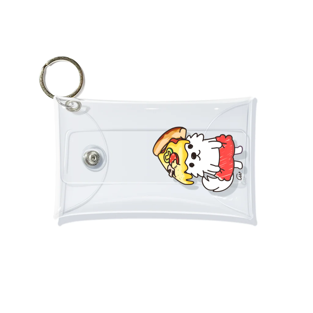 イラスト MONYAAT のワンポイント PIZZAゲットした　ポメラニアン Mini Clear Multipurpose Case